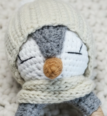 The Cozy Penguin Crochet Rattle